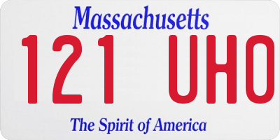 MA license plate 121UH0
