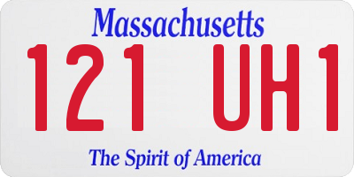 MA license plate 121UH1