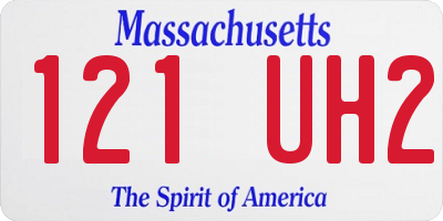 MA license plate 121UH2