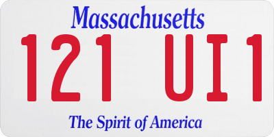 MA license plate 121UI1