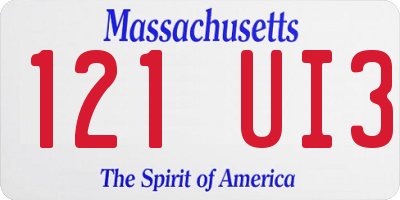 MA license plate 121UI3