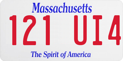 MA license plate 121UI4