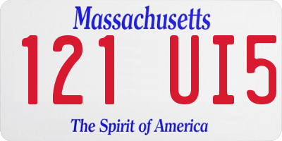 MA license plate 121UI5