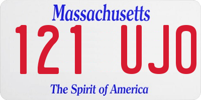 MA license plate 121UJ0