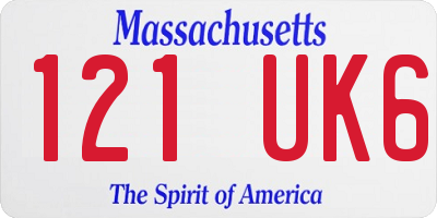 MA license plate 121UK6