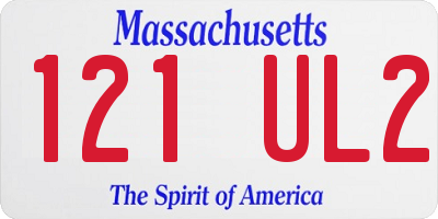 MA license plate 121UL2