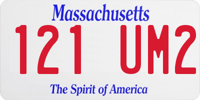 MA license plate 121UM2