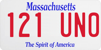 MA license plate 121UN0
