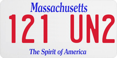 MA license plate 121UN2