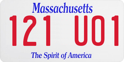 MA license plate 121UO1
