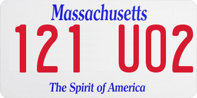 MA license plate 121UO2