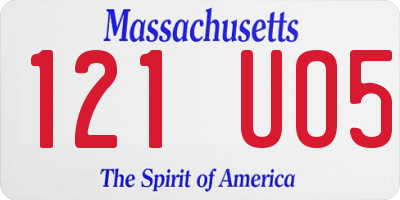 MA license plate 121UO5