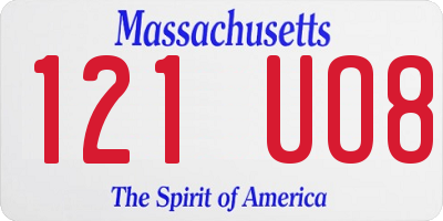MA license plate 121UO8