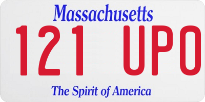 MA license plate 121UP0