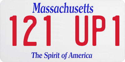 MA license plate 121UP1