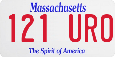 MA license plate 121UR0