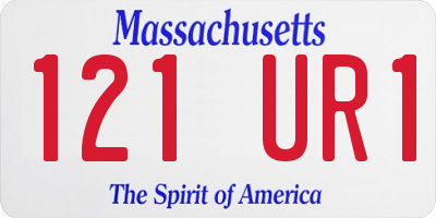 MA license plate 121UR1