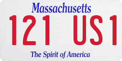 MA license plate 121US1