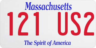 MA license plate 121US2
