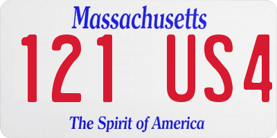MA license plate 121US4