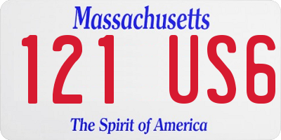 MA license plate 121US6