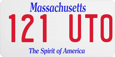 MA license plate 121UT0
