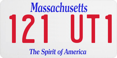 MA license plate 121UT1