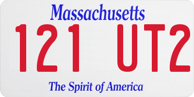 MA license plate 121UT2