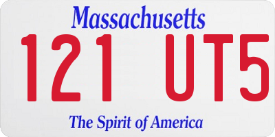 MA license plate 121UT5