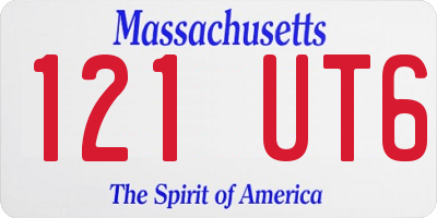 MA license plate 121UT6