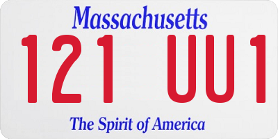 MA license plate 121UU1