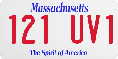 MA license plate 121UV1