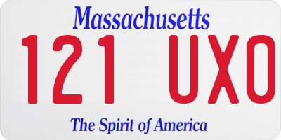 MA license plate 121UX0