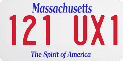 MA license plate 121UX1