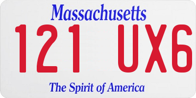MA license plate 121UX6
