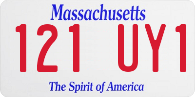 MA license plate 121UY1