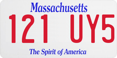MA license plate 121UY5