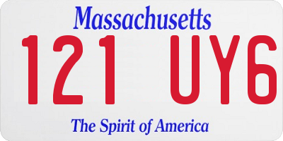 MA license plate 121UY6