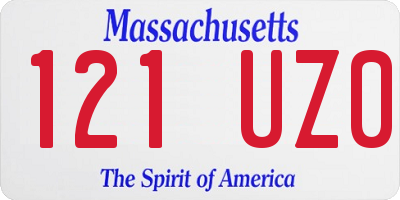 MA license plate 121UZ0