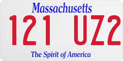 MA license plate 121UZ2