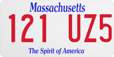 MA license plate 121UZ5