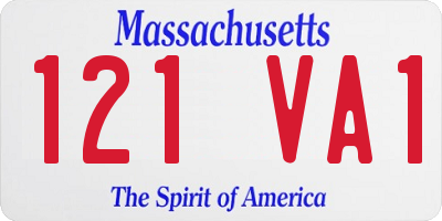 MA license plate 121VA1