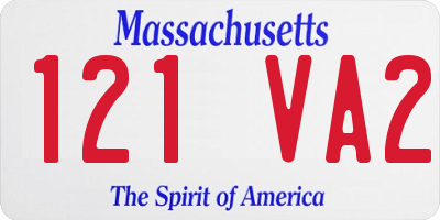 MA license plate 121VA2