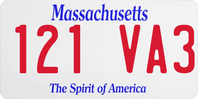MA license plate 121VA3