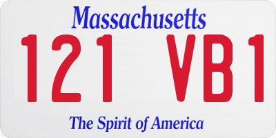 MA license plate 121VB1