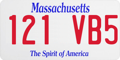 MA license plate 121VB5