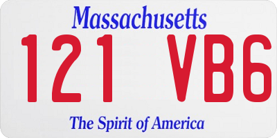 MA license plate 121VB6