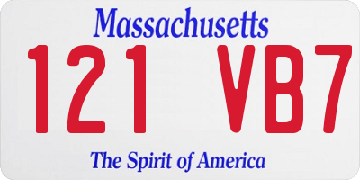 MA license plate 121VB7