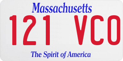 MA license plate 121VC0