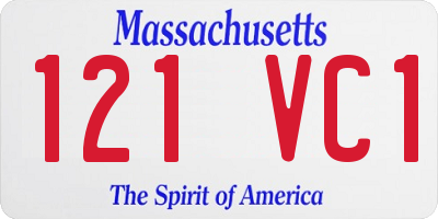 MA license plate 121VC1